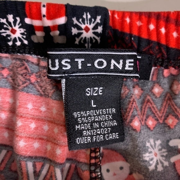 Just One Soft Cozy Stretch Winter Santa Legging Large - Picture 3 of 6